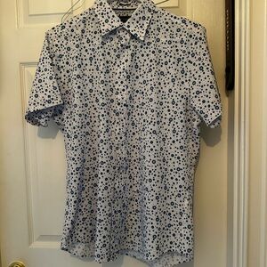 Cactus Blue and White Men's Polo Shirt